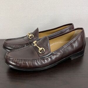 Cole‎ Haan Mens Brown Leather Bit Loafers Dress Shoes C02497 Size 10.5 M